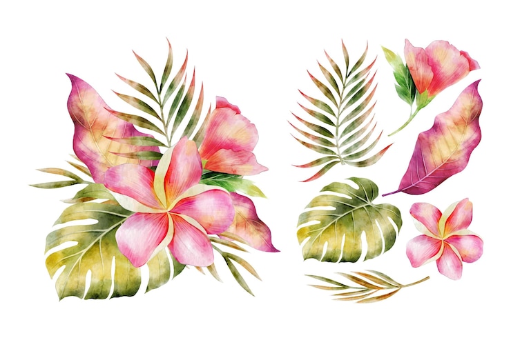 Free Vector watercolor beautiful flowers background