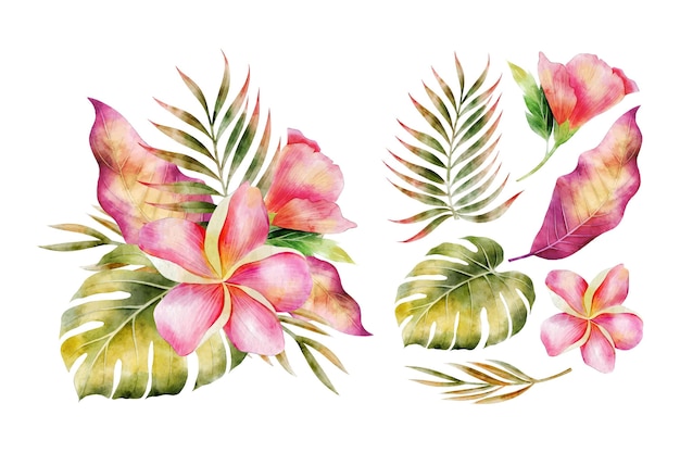 Watercolor beautiful flowers background