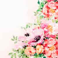 Free vector watercolor beautiful flowers colorful background