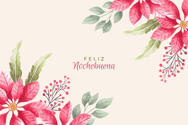 Free vector watercolor beautiful nochebuena wallpaper