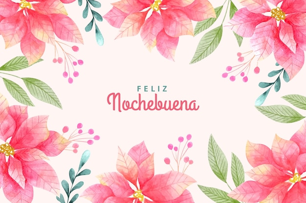 Free vector watercolor beautiful nochebuena wallpaper