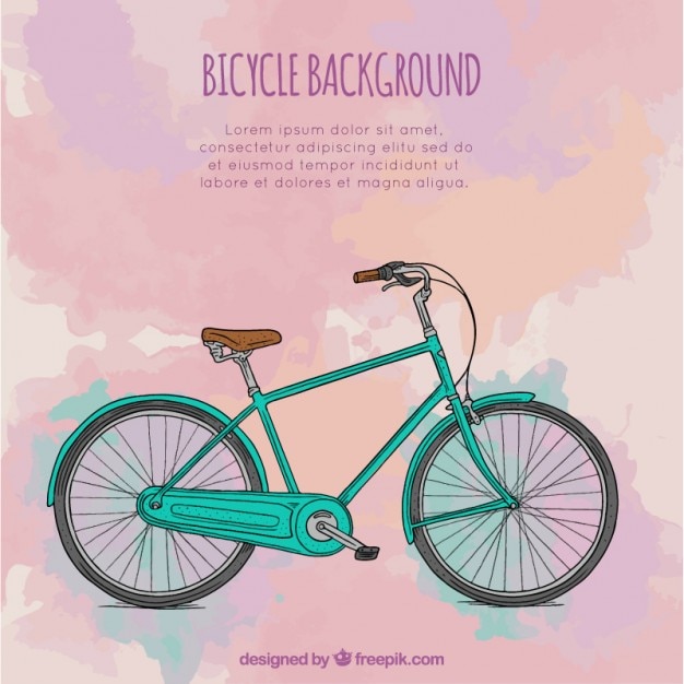 Watercolor bicycle background