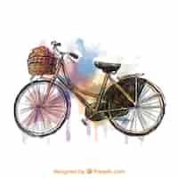 Бесплатное векторное изображение Акварель велосипед