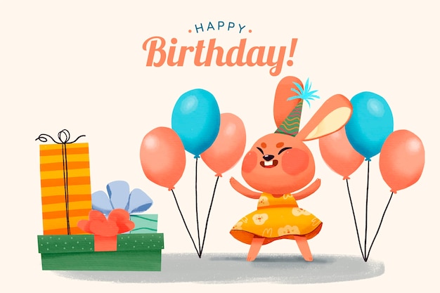 Free vector watercolor birthday background