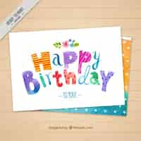 Free vector watercolor birthday card with dots