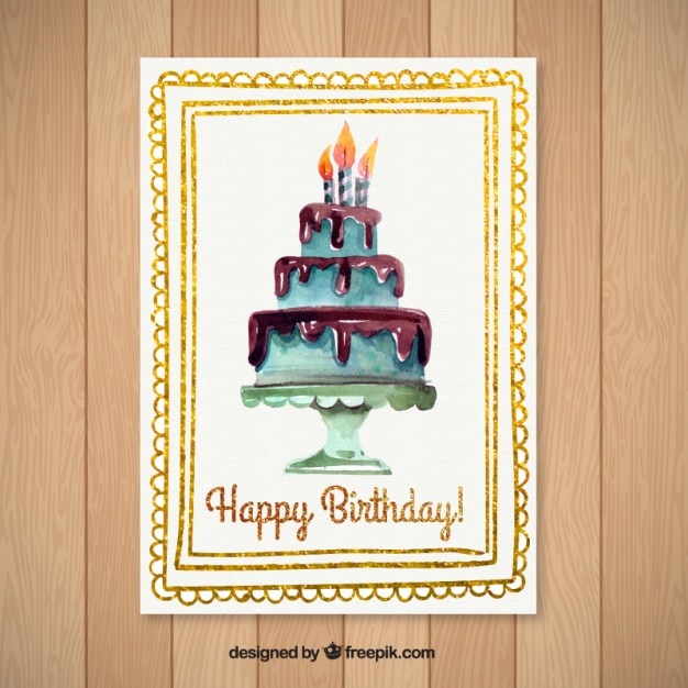 Watercolor birthday card