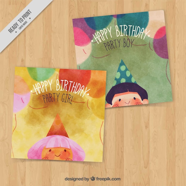 Watercolor birthday cards