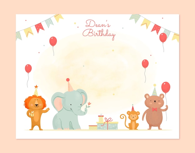 Free vector watercolor birthday celebration photocall