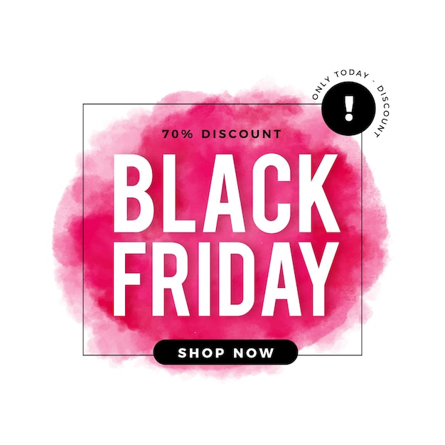 Free vector watercolor black friday banner