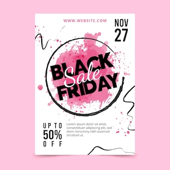 Watercolor black friday flyer template