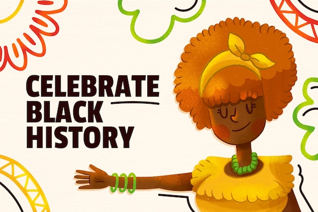 Free vector watercolor black history month background