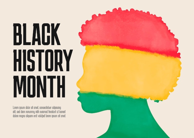 Watercolor black history month illustration