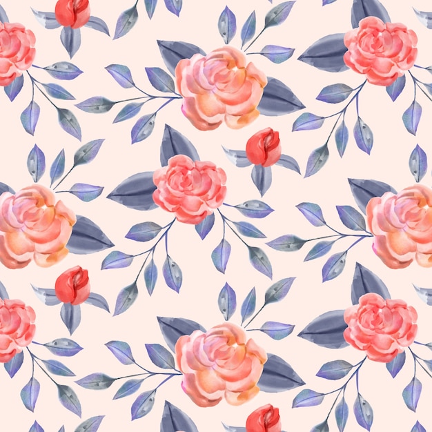 Free vector watercolor blooming flowers pattern