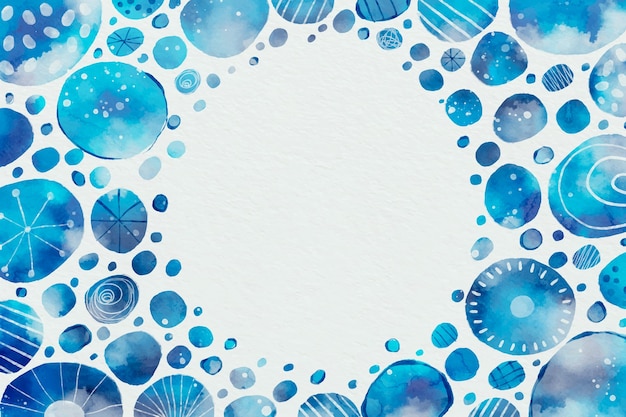 Watercolor blue dots background