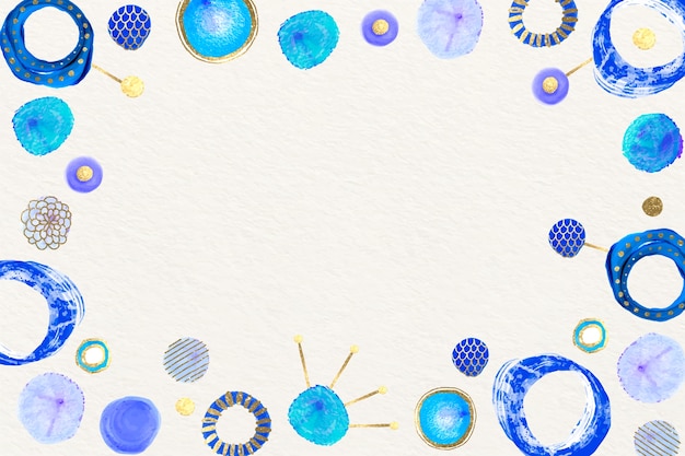 Free vector watercolor blue dots frame background