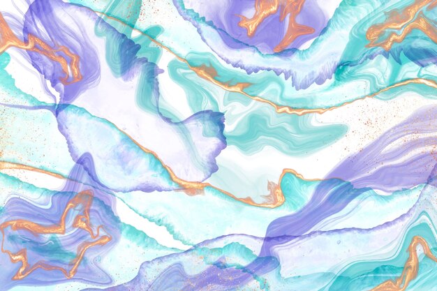 Watercolor blue and purple alcohol ink background