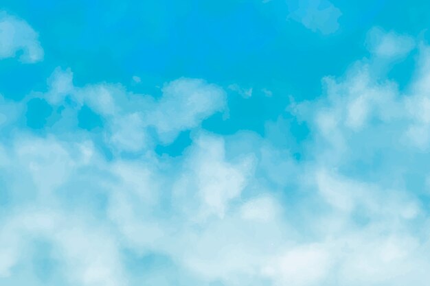 水彩ブルーシュガー綿雲の背景