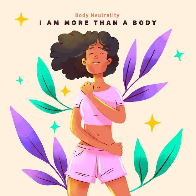 Free vector watercolor body neutrality illustration