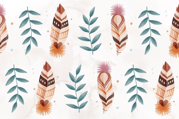 Free vector watercolor boho background