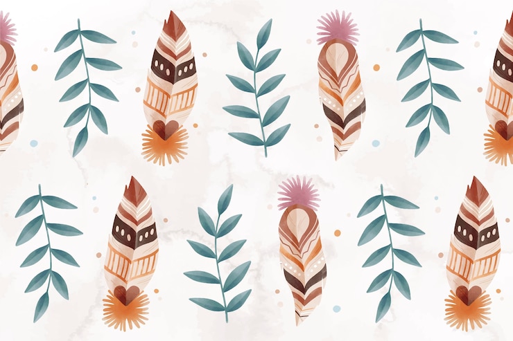 Free Vector watercolor boho background