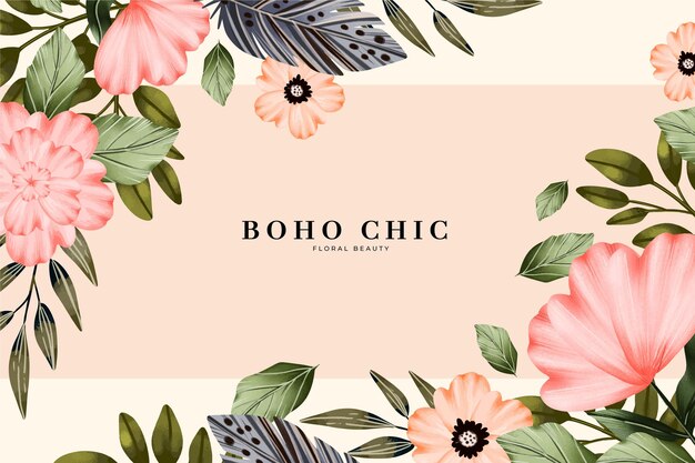 Watercolor boho background