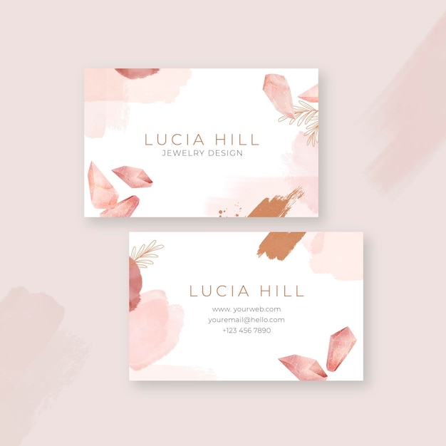 Watercolor boho business card