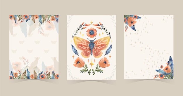 Watercolor boho covers design