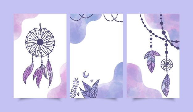 Watercolor boho covers pack