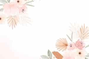 Free vector watercolor boho floral background