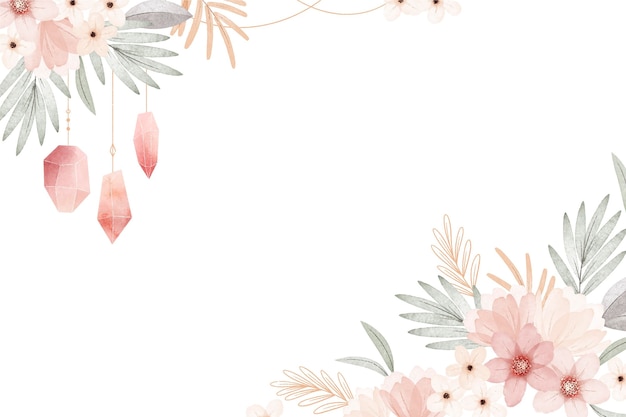 Watercolor boho floral background