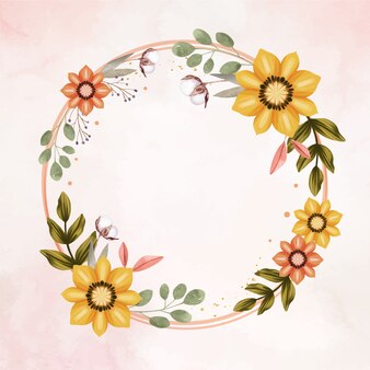 Watercolor boho frame design