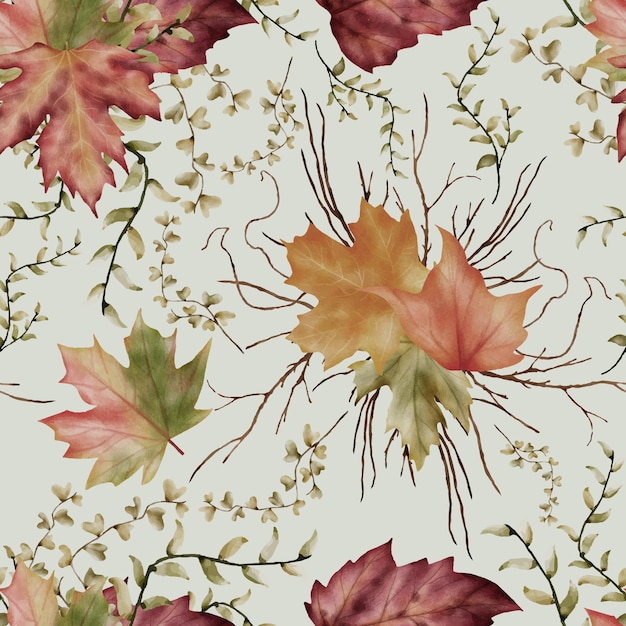 수채화 boho 잎 semaless 패턴 디자인