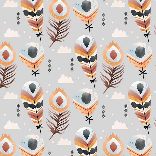 Free vector watercolor boho pattern design