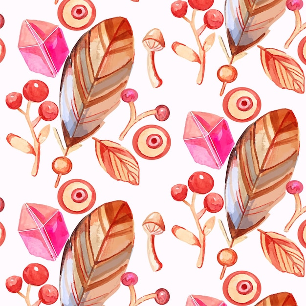 Free vector watercolor boho pattern design