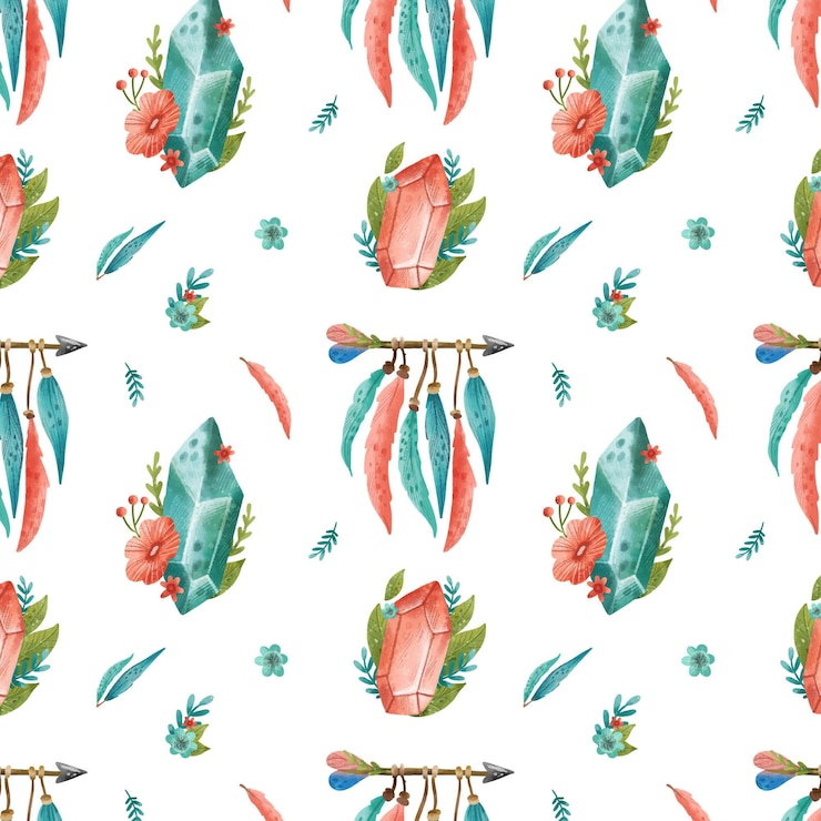 Free Vector watercolor boho pattern design