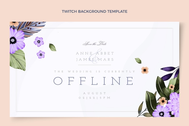 Watercolor boho wedding twitch background