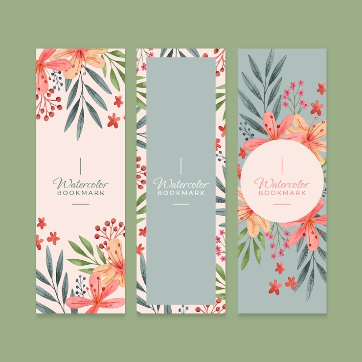 Free Vector watercolor bookmark design