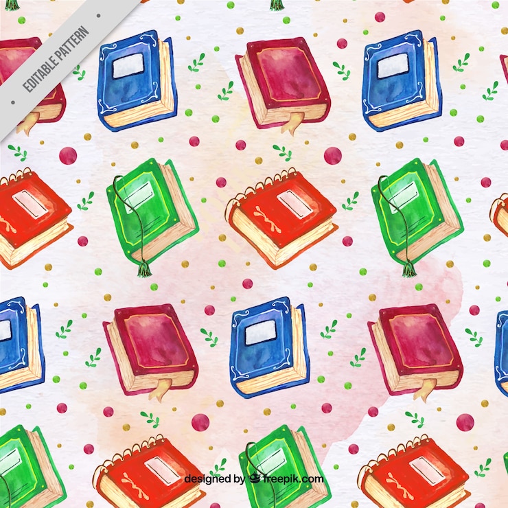 ฟรี Vector watercolor books background