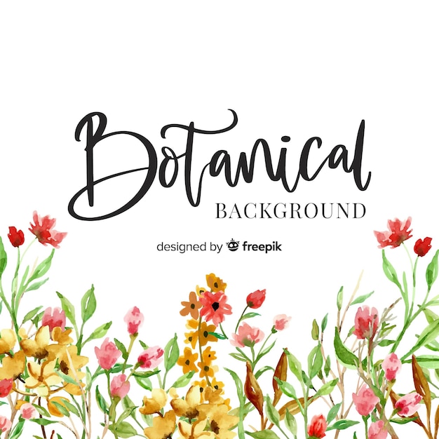 Watercolor botanical background