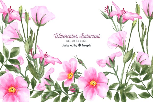 Watercolor botanical background