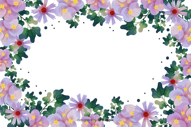 Watercolor botanical frame background