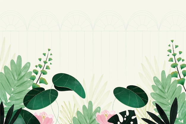 Free vector watercolor botanical garden background