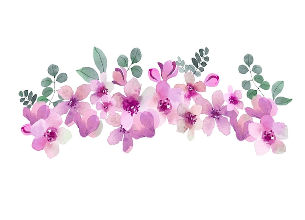 ピンク色の水彩画の花束