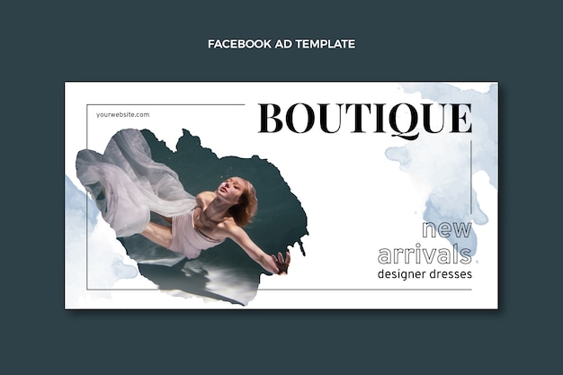 Vettore gratuito modello di design boutique dell'acquerello