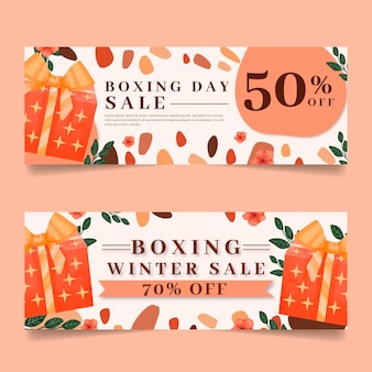Watercolor boxing day sale banners