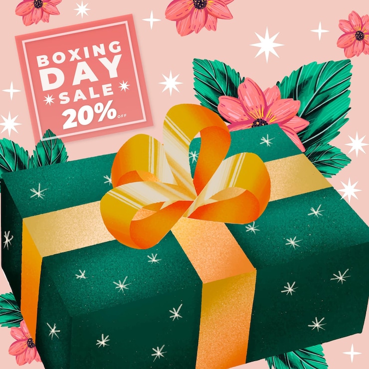 Free Vector watercolor boxing day sale