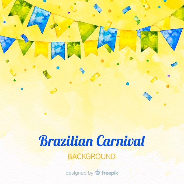水彩のブラジルのカーニバルの背景