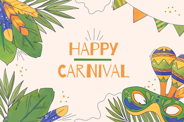 Watercolor brazilian carnival background