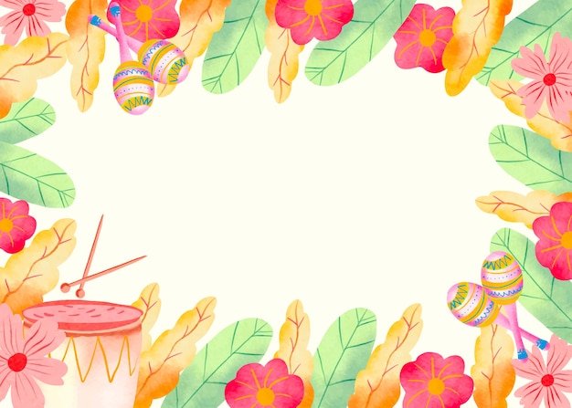 Free vector watercolor brazilian carnival background