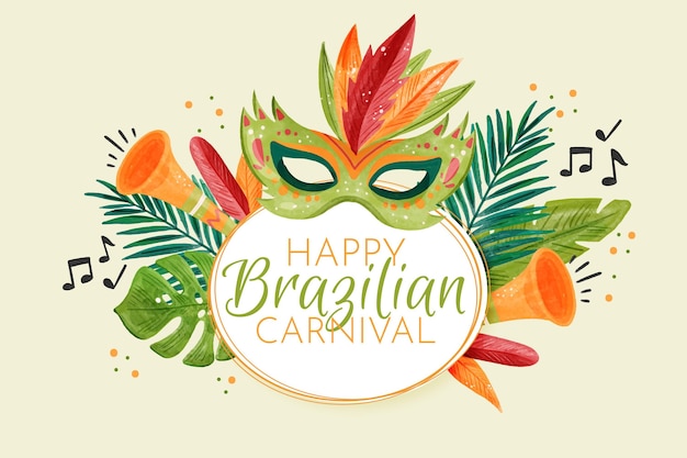 Watercolor brazilian carnival concept